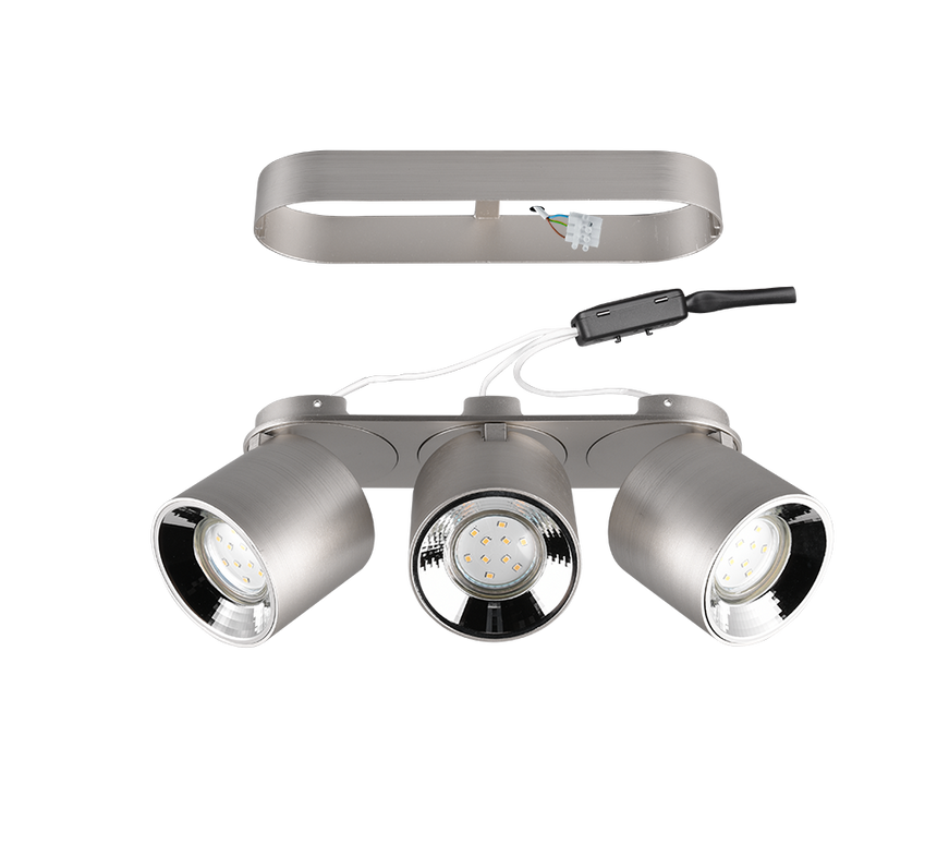 Plafón de techo Trio Guayana LED níquel mate 3000K 27,3cm 651000307