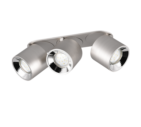 Plafón de techo Trio Guayana LED níquel mate 3000K 27,3cm 651000307