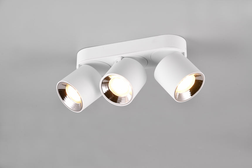 Plafón de techo Trio Guayana LED blanco mate 3000K 27,3cm 651000331