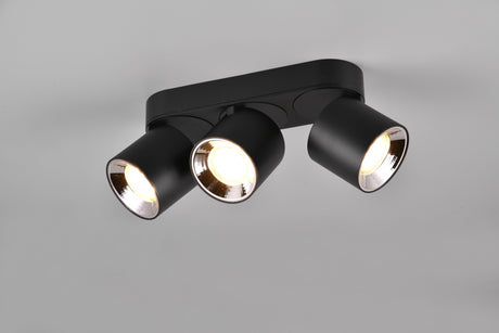 Plafón de techo Trio Guayana LED negro mate 3000K 27,3cm 651000332