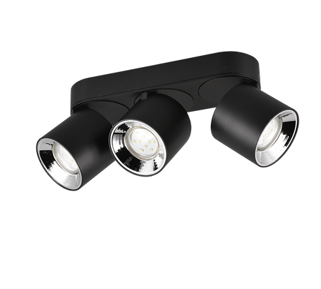 Plafón de techo Trio Guayana LED negro mate 3000K 27,3cm 651000332