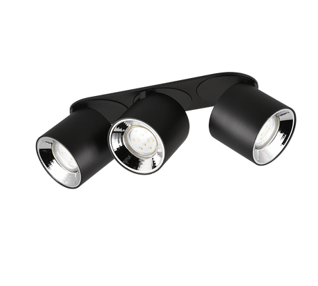 Plafón de techo Trio Guayana LED negro mate 3000K 27,3cm 651000332