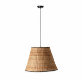 Faro SUMBA Lámpara colgante negra/ratán 65134-72