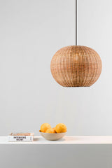 Faro HAKA 300 Black/rattan pendant lamp 65134-74