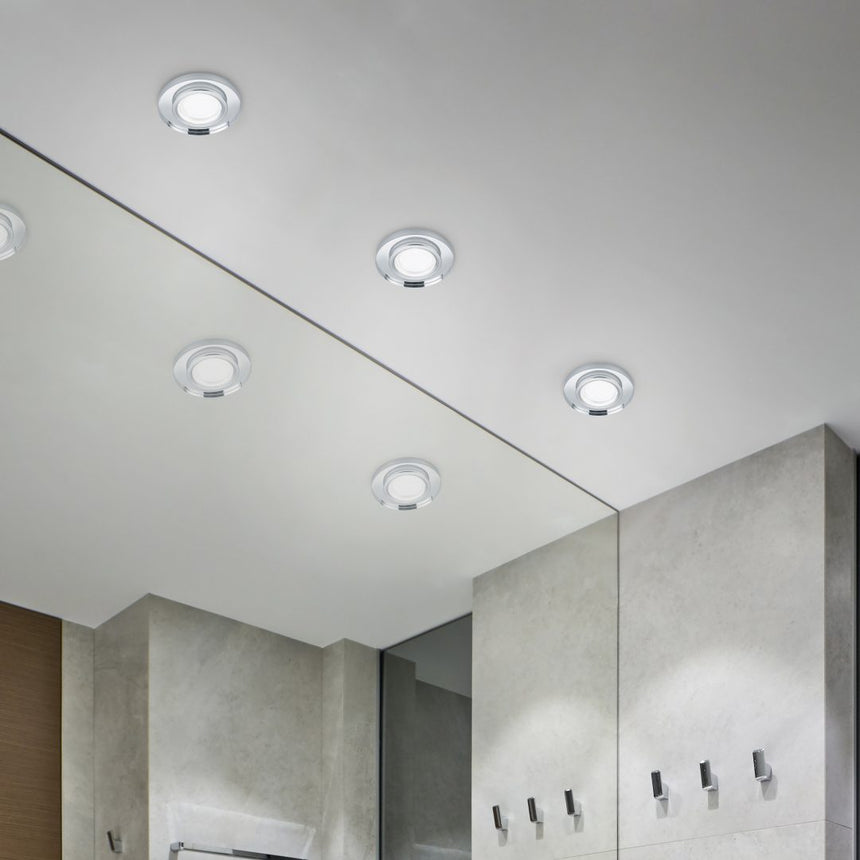 Plafón de techo Trio Pirin LED cromo 3000K Ø9cm 652100152