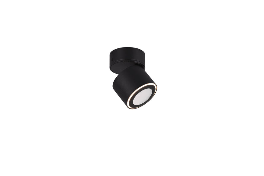 Trio Taurus Plafón LED de metal estera negra 652910132