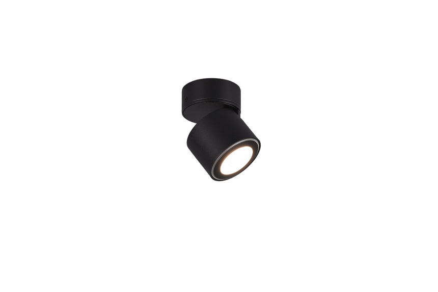 Trio Taurus Plafón LED de metal estera negra 652910132