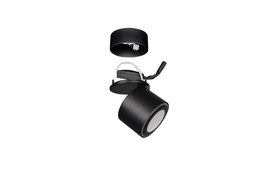 Trio Taurus Plafón LED de metal estera negra 652910132