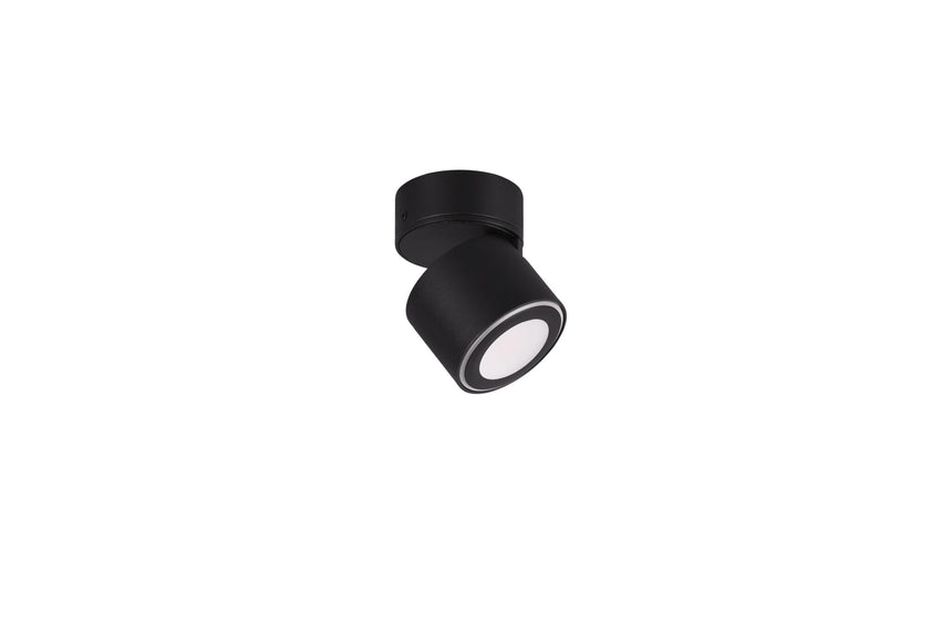 Trio Taurus Plafón LED de metal estera negra 652910132