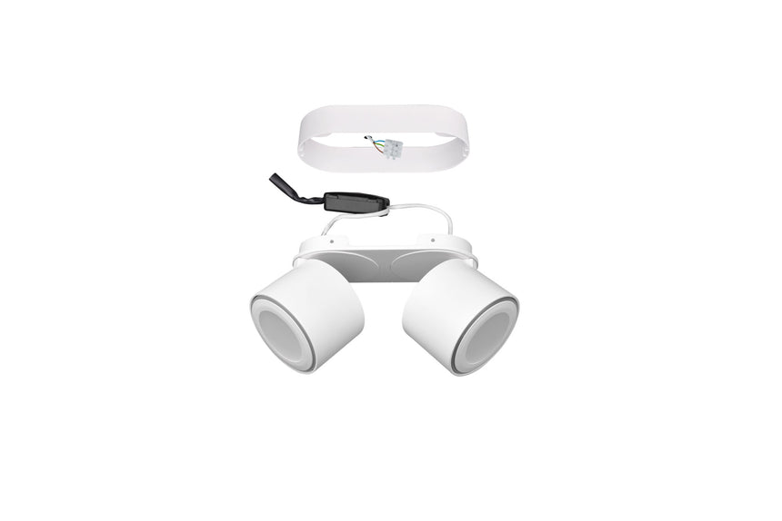 Trio Taurus Plafón LED de metal estera blanca 652910231