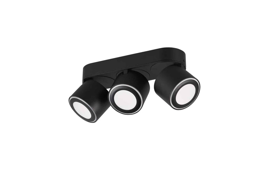 Trio Taurus Plafón LED de metal estera negra 652910332