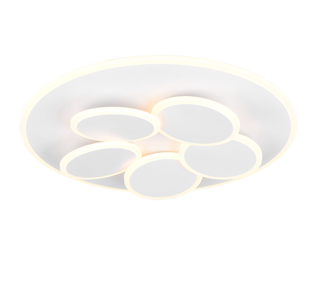 Plafón de techo Trio Mandala LED blanco mate CCT regulable con mando Ø49cm 653210631