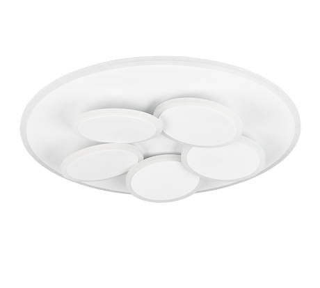Plafón de techo Trio Mandala LED blanco mate CCT regulable con mando Ø49cm 653210631 - vista 5