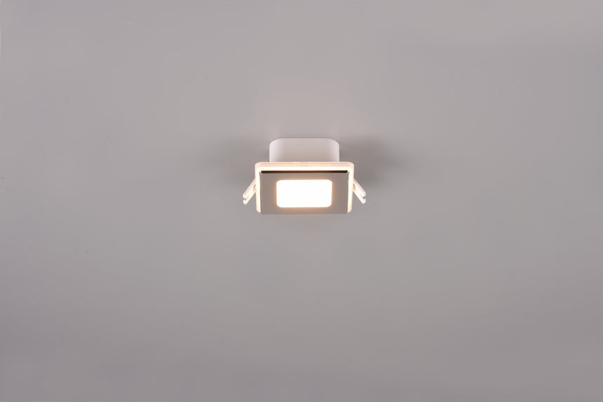 Plafón de techo Trio Nimbus LED cromo 3000K regulable IP44 8,5cm 653410106
