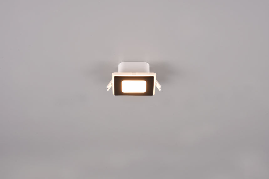 Plafón de techo Trio Nimbus LED negro mate 3000K regulable IP44 8,5cm 653410132
