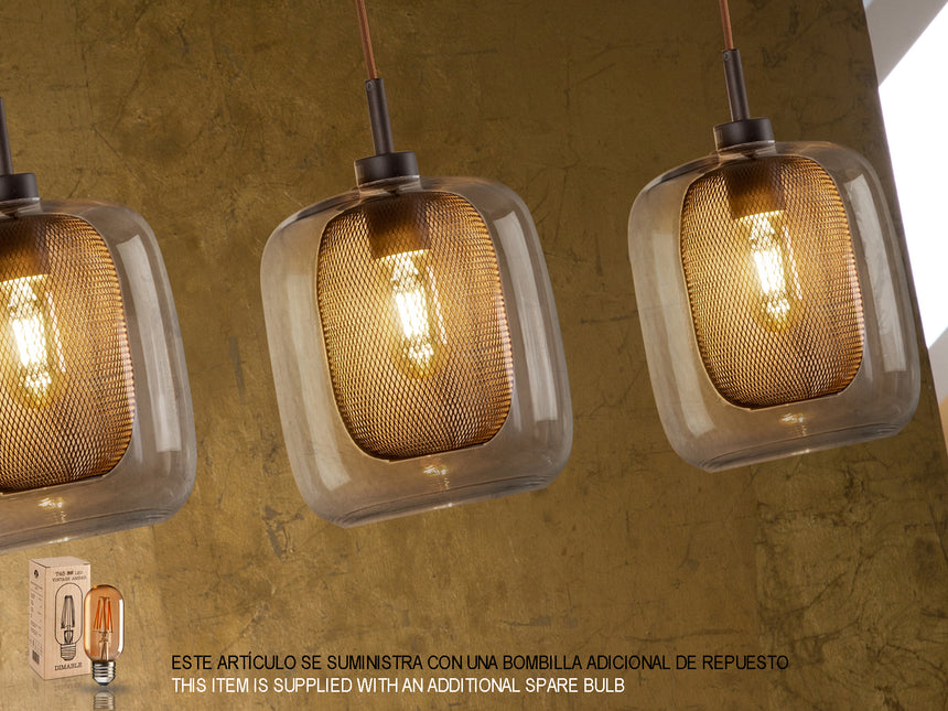 Lámpara de techo colgante Schuller Fox 4 luces chocolat