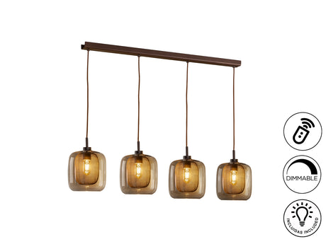 Lámpara de techo colgante Schuller Fox 4 luces chocolat - vista 2