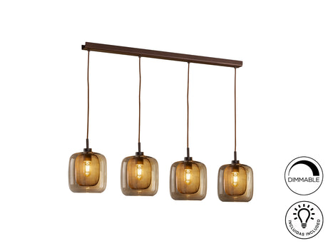 Lámpara de techo colgante Schuller Fox 4 luces chocolat - vista 2