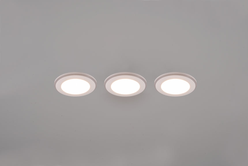 Plafón de techo Trio Argus LED blanco mate 3000K Ø8,2cm 653610331