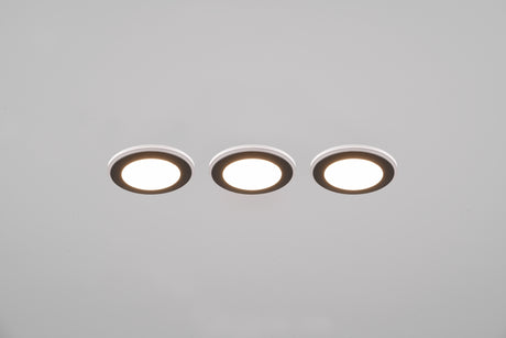 Plafón de techo Trio Argus LED negro mate 3000K Ø8,2cm 653610332