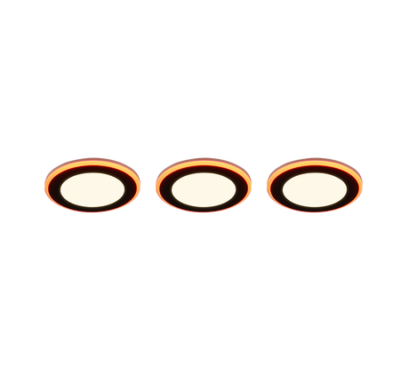 Plafón de techo Trio Argus LED negro mate 3000K Ø8,2cm 653610332