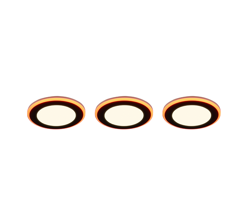 Plafón de techo Trio Argus LED negro mate 3000K Ø8,2cm 653610332