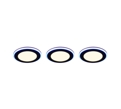 Plafón de techo Trio Argus LED negro mate 3000K Ø8,2cm 653610332