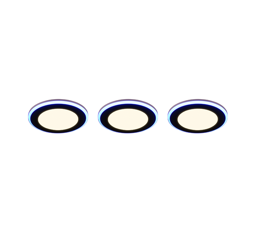 Plafón de techo Trio Argus LED negro mate 3000K Ø8,2cm 653610332