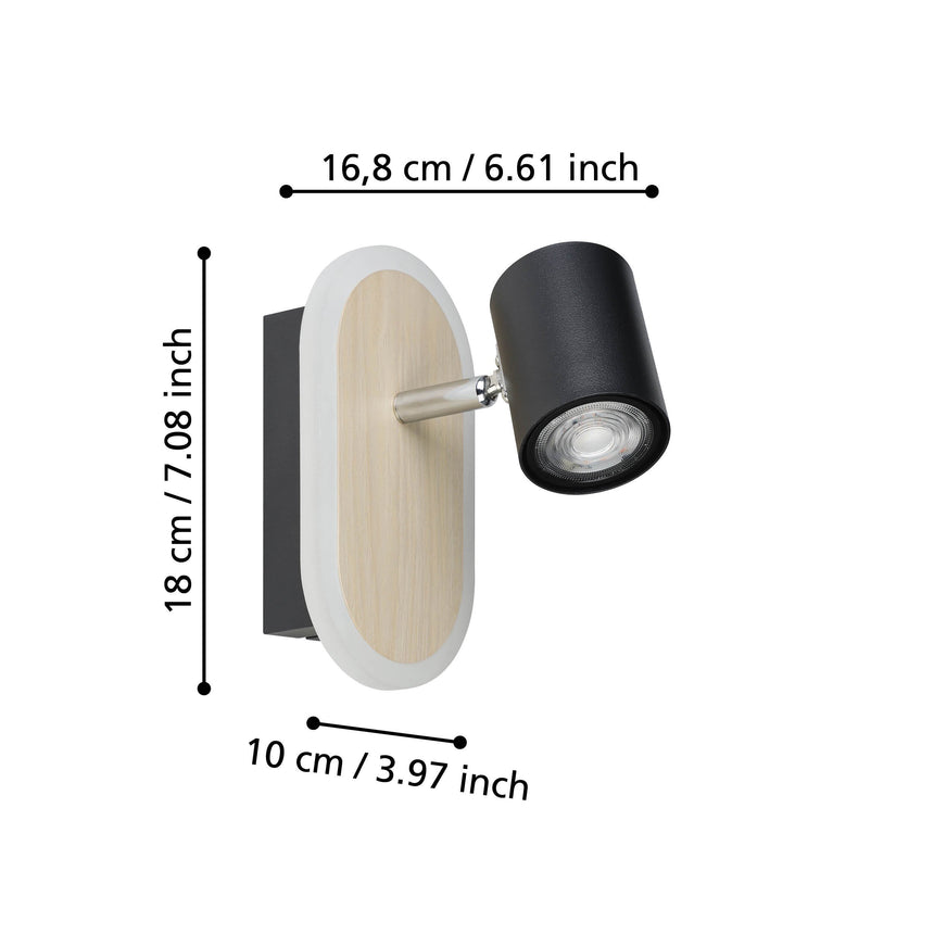 EGLO FOCO/BASE RIMBOCCHI 1L NEGRO/MAD EGLO901631