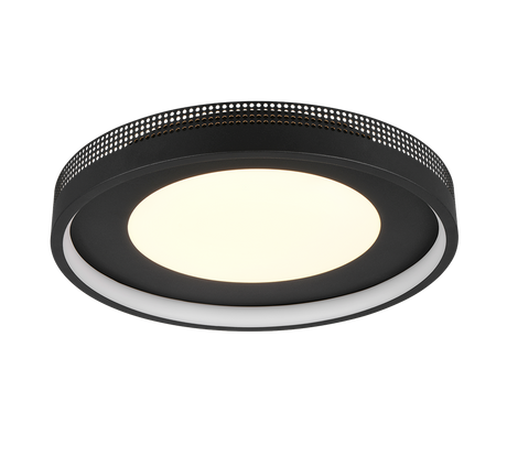 Plafón de techo Trio Solea LED negro mate 3000K Ø40cm 656610132