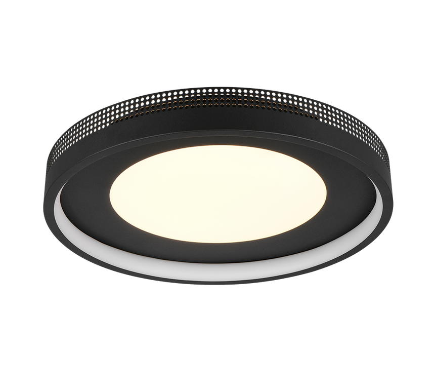 Plafón de techo Trio Solea LED negro mate 3000K Ø40cm 656610132