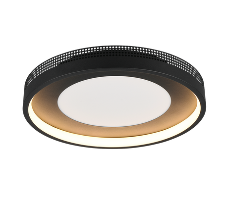 Plafón de techo Trio Solea LED negro mate 3000K Ø40cm 656610132