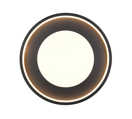 Plafón de techo Trio Solea LED negro mate 3000K Ø40cm 656610132