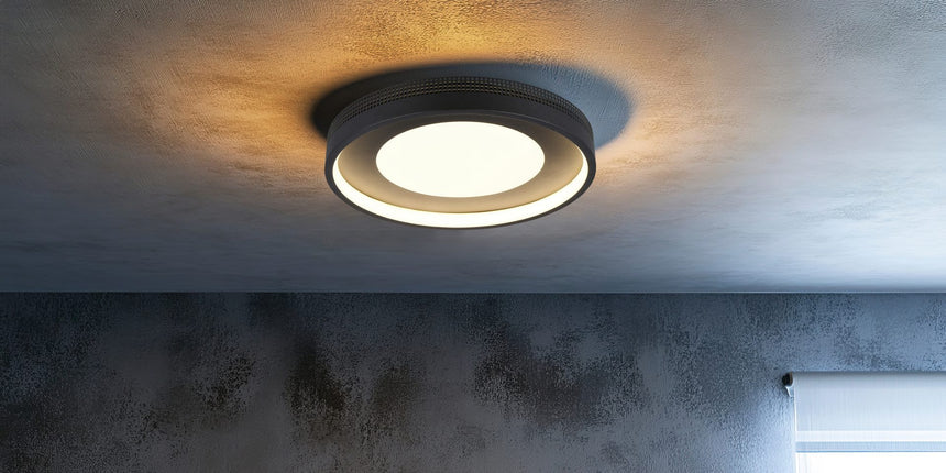 Plafón de techo Trio Solea LED negro mate 3000K Ø40cm 656610132