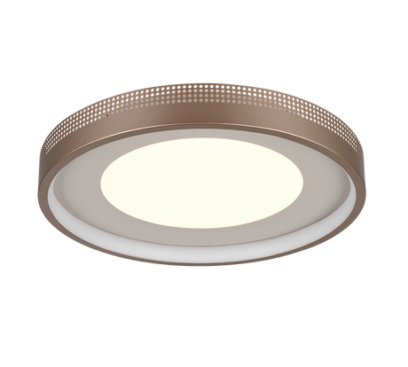 Plafón de techo Trio Solea LED marrón café 3000K Ø40cm 656610165