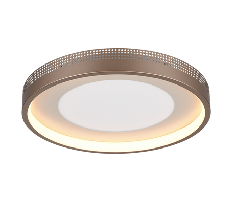 Plafón de techo Trio Solea LED marrón café 3000K Ø40cm 656610165
