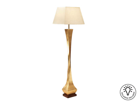 Lámpara de pie de salón Schuller Deco 1 luz pan de oro 