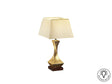 Lámpara de sobremesa Schuller Deco grande 1 luz pan de oro y nogal madera 64cm ambiente