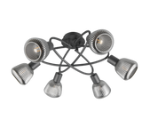 Plafón de techo Trio Tarifa LED negro mate 2700K Ø59,5cm 662800632