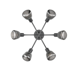 Plafón de techo Trio Tarifa LED negro mate 2700K Ø59,5cm 662800632