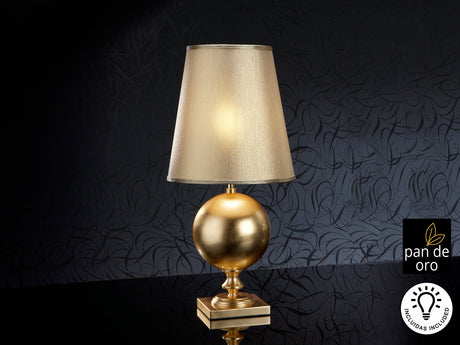 Lámpara de sobremesa Schuller Terra grande pan de oro y - vista 2
