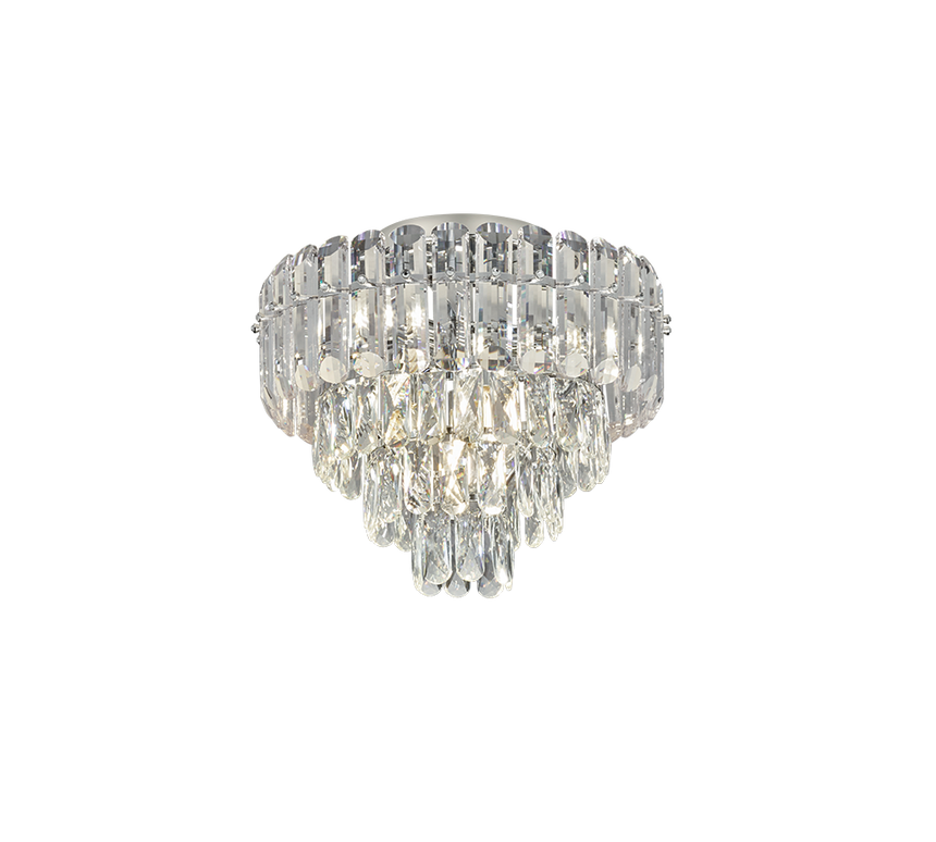 Plafón de techo Trio Malizia E14 cromo Ø43cm 40W 667600706