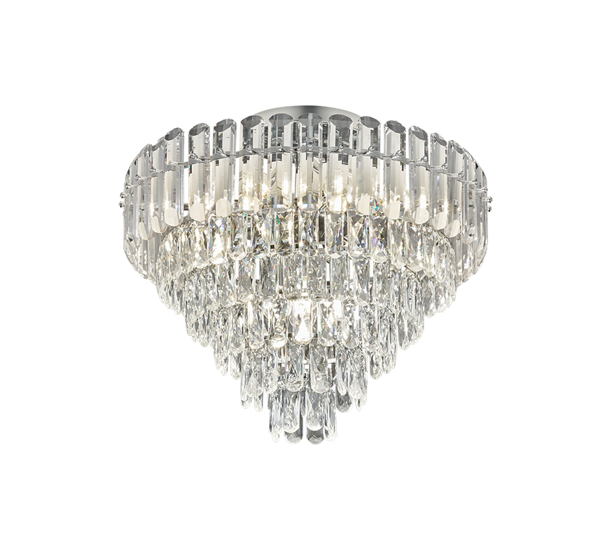 Plafón de techo Trio Malizia E14 cromo Ø58cm 40W 667601206