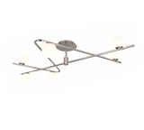 Plafón de techo Trio Flaming grande LED níquel mate 3000K 120cm 6