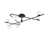 Plafón de techo Trio Flaming grande LED negro y dorado 3000K 120cm 668900680