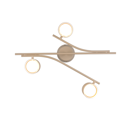 Plafón de techo Trio Coda LED warm beige 2700K 61,5cm 669000343