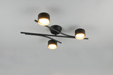 Plafón de techo Trio Coda LED negro y dorado 2700K 61,5cm 669000380