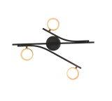 Plafón de techo Trio Coda LED negro y dorado 2700K 61,5cm 669000380