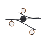 Plafón de techo Trio Coda LED negro y dorado 2700K 61,5cm 669000380