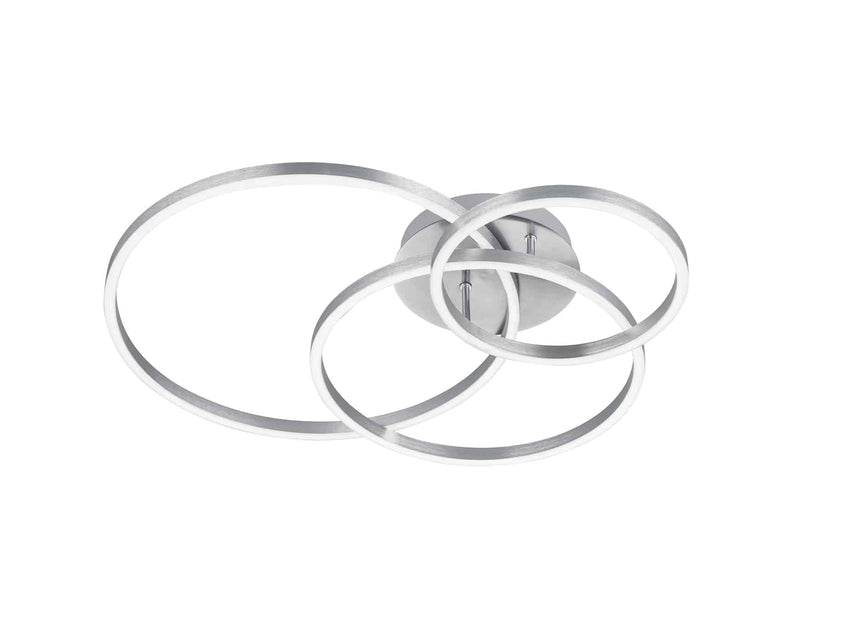 Trio Winona Plafón LED de metal níquel mate 670810607
